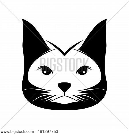 Silhouette Of A Cat's Head - Black Cat Face