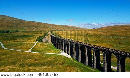 Ribblehead Viaduct At Yorkshire Dales National Park - Aerial View - Drone Photography