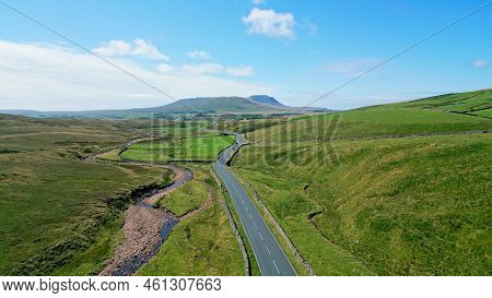Beautiful Landscape Of Yorkshire Dales National Park - Drone Photography