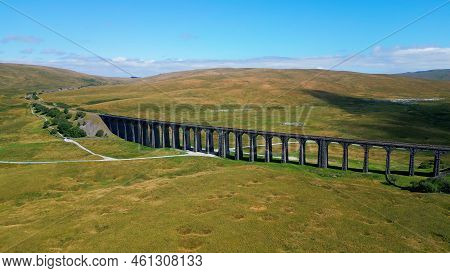 Ribblehead Viaduct At Yorkshire Dales National Park - Aerial View - Drone Photography