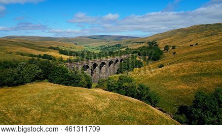 Beautiful Viaduct In The Yorkshire Sales National Park - Drone Photography