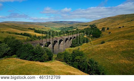 Beautiful Viaduct In The Yorkshire Sales National Park - Drone Photography