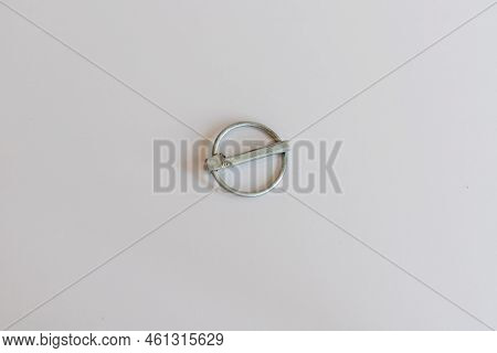 Lynch Pin On An Isolated White Background With Copy Space And Selective Focus
