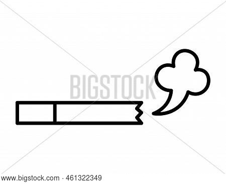 Cigarette Icon. Health Or Garbage Theme. Line Style Vector Illustration Isolated On White Background