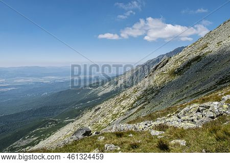 Hike To Slavkovsky Peak, High Tatras, Slovak Republic. Hiking Theme.