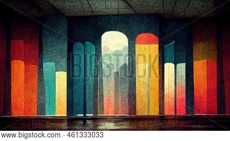 Futuristic City With Windows, Modern Atchitecture Background