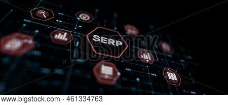 Serp. Search Engine Results Page. Search Terms Concept. Abstract Background