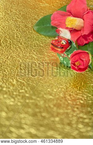 A Japanese Greeting Card With A Tsubaki Flower Also Called The Winter Rose And An Adorable Japanese 