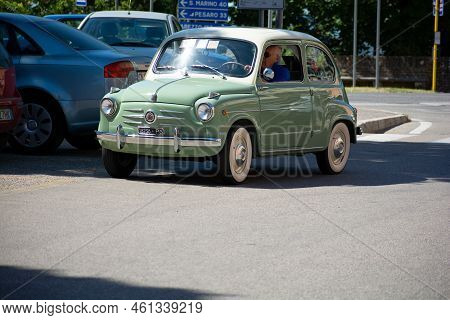 Rally Of Classic Cars Fiat 600 In Pesaro
