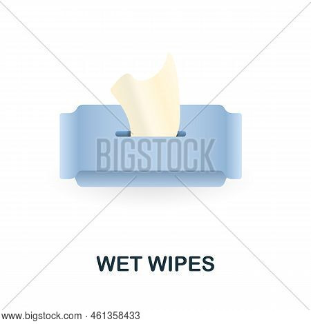 Wet Wipes Icon. 3d Illustration From Cleaning Collection. Creative Wet Wipes 3d Icon For Web Design,