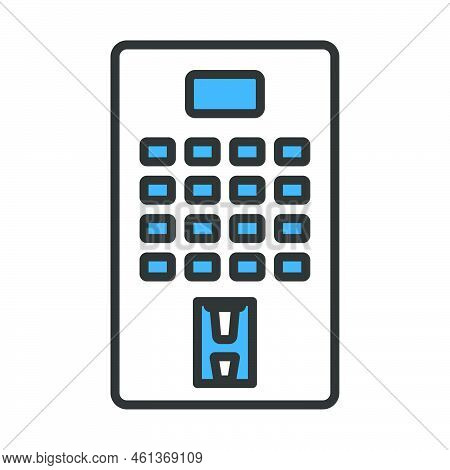 Icon Of Coffee Selling Machine. Editable Bold Outline With Color Fill Design. Vector Illustration.