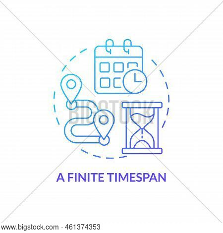 Finite Timespan Blue Gradient Concept Icon. Definite Start And End Phases. Project Management Abstra