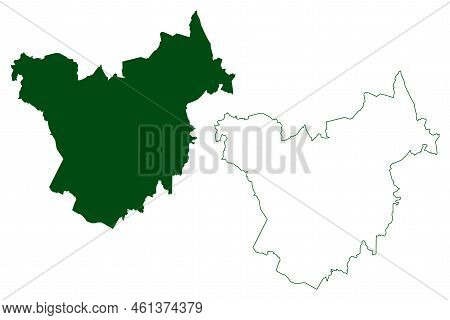 Taxco Municipality (free And Sovereign State Of Guerrero, Mexico, United Mexican States) Map Vector 