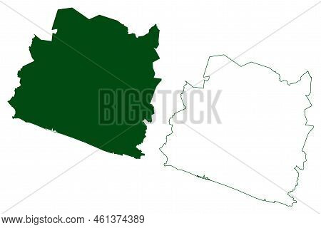 Tecpan Municipality (free And Sovereign State Of Guerrero, Mexico, United Mexican States) Map Vector