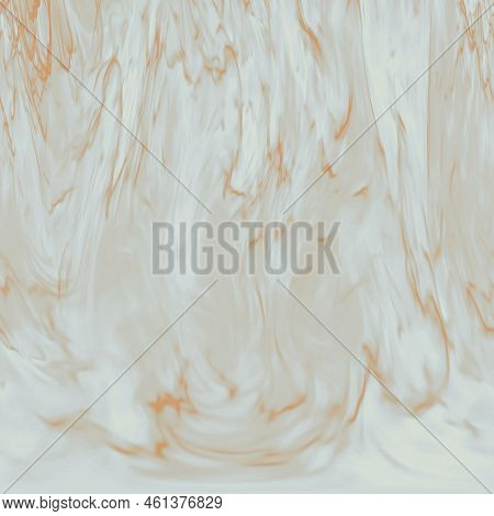 Abstract Beige Liquid Wavy Textured Background. Brown White Marble Suminagashi Texture With Soft Wav