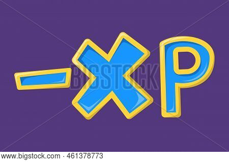 Experience Game Icon Vector Isolated. Illustration Of Blue And Golden Letters Xp. Video Game Sign, L