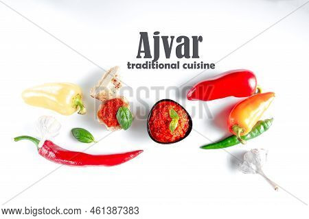 Ajvar Balkan Dish, Vegetable Caviar, A Paste Of Roasted Red Bell Peppers. Used As A Condiment To Sid