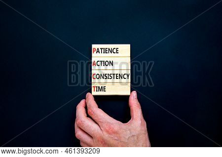 Pact Patience Action Consistency Time Symbol. Concept Words Pact Patience Action Consistency Time On