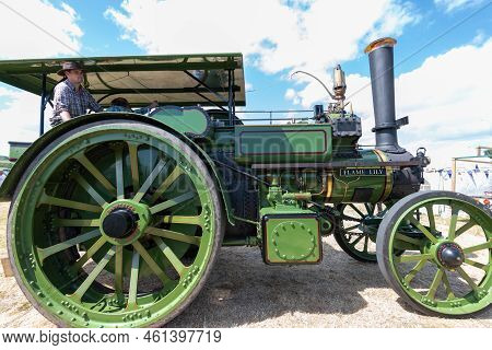 West Bay.dorset.united Kingdom.june 12th 2022.an Aveling And Porter Traction Engine Named Flame Lily