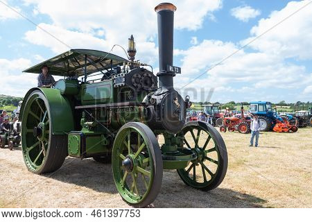 West Bay.dorset.united Kingdom.june 12th 2022.an Aveling And Porter Traction Engine Named Flame Lily