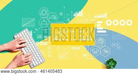 Move To Earn Theme With Person Using A Computer Keyboard