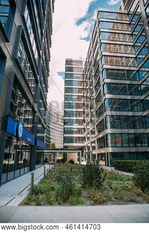 Warsaw, Poland - June 27, 2022: Modern Architecture. Insurance Service. City Center. High Building O