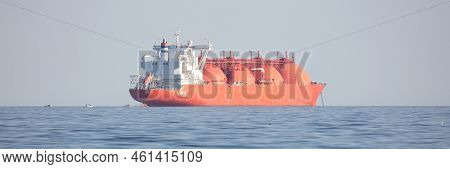 Lng Tanker At Sea, Transporting Lng