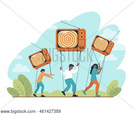 Manipulation And Control Over People Concept. Puppet Masters Hands I