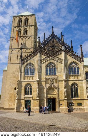 Munster, Germany - June 04, 2022: Historic St. Paulus Church On The Market Square Of Munster, German
