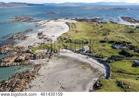 Aerial View Of Clouhhcorr Beach On Arranmore Island In County Donegal, Republic Of Ireland