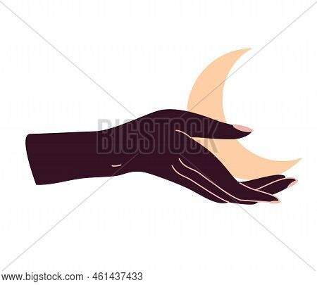 Agic Woman Hands With Moon Phases. Alchemy Esoteric Mystical Magic Celestial Talisman With Woman Han