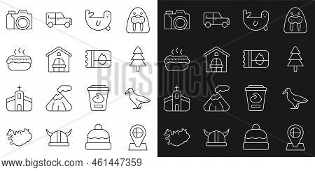 Set Line Location Flag Iceland, Albatross, Tree, Fur Seal Animal, Farm House, Hotdog Sandwich, Photo