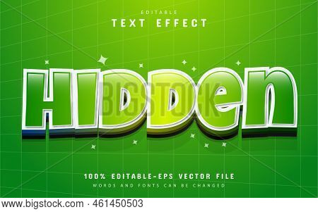 Hidden Green Text Effect - Editable 3d Text Effect In Adobe Illustrator App
