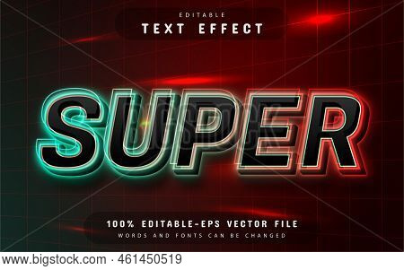 Super Neon Text Effect - Editable 3d Text Effect In Adobe Illustrator App