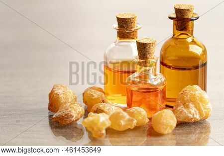 Frankincense Or Olibanum Aromatic Resin Isolated On White Background Used In Incense And Perfumes.