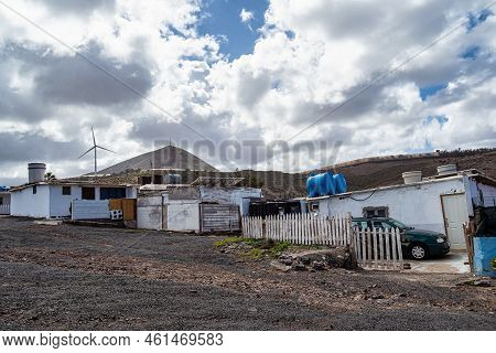 Surroundings Of The Natural Pools Of Roque Prieto In Galdar, Gran Canaria. Natural Pool At High Tide