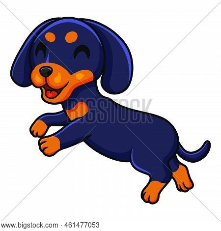 Vector Illustration Of Cute Dashund Dog Cartoon Posing