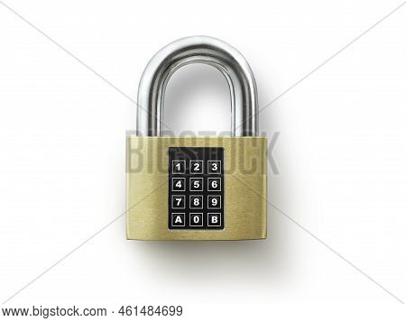 Code Locked Padlock On The White Background. Concept Security