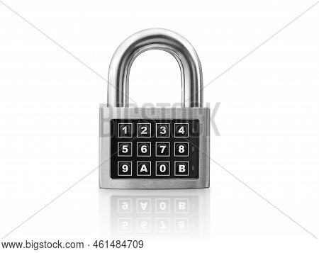 Code Locked Padlock On The White Background. Concept Security