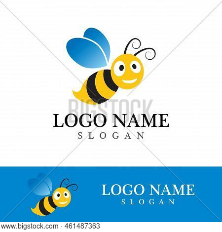 Bee Logo Vector Icon Illustration