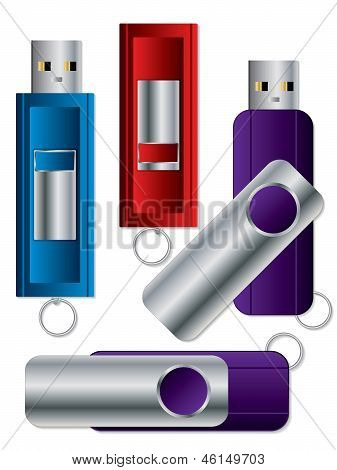 Sada různé Usb klíčenky