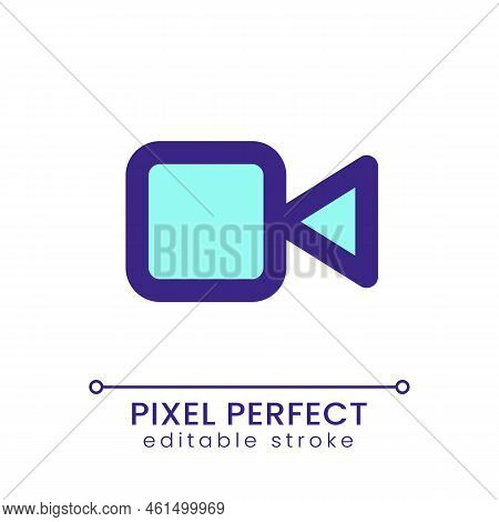 Video Call Pixel Perfect Rgb Color Ui Icon. Videotelephony. Simple Filled Line Element. Gui, Ux Desi