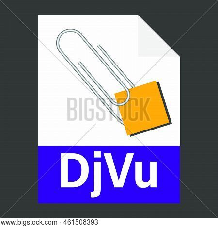 Modern Flat Design Of Djvu File Icon For Web. Simple Style