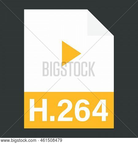 Modern Flat Design Of H.264 File Icon For Web. Simple Style