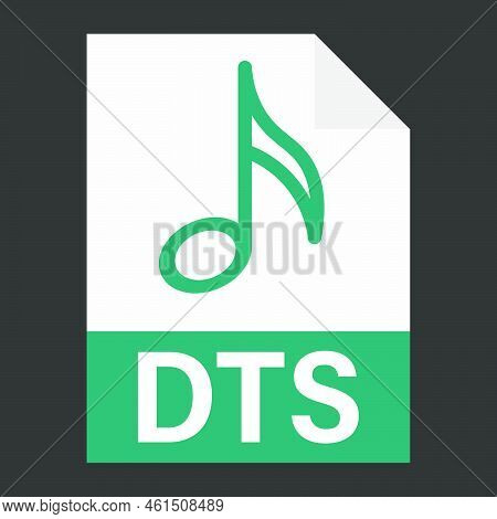 Modern Flat Design Of Dts File Icon For Web. Simple Style