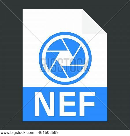 Modern Flat Design Of Nef File Icon For Web. Simple Style