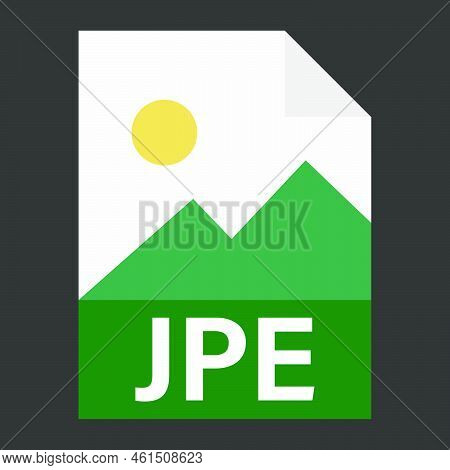 Modern Flat Design Of Jpe File Icon For Web. Simple Style