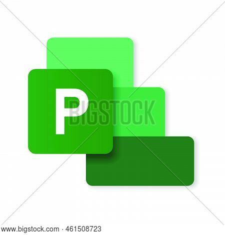 Modern Flat Design Of Logo Mpp Project Document File Icon. Document Type
