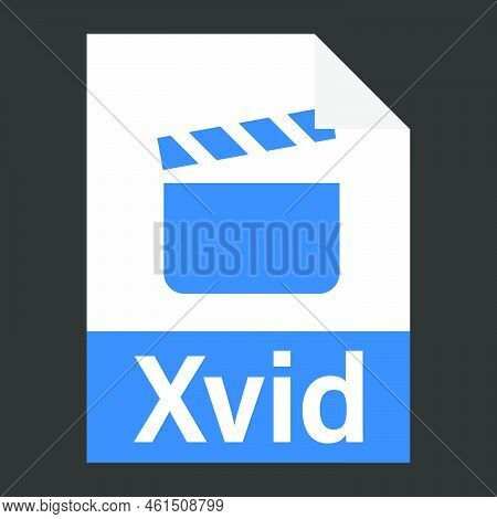 Modern Flat Design Of Xvid Illustration File Icon For Web. Simple Style