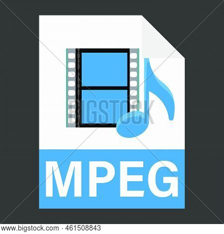 Modern Flat Design Of Mpeg Illustration File Icon For Web. Simple Style
